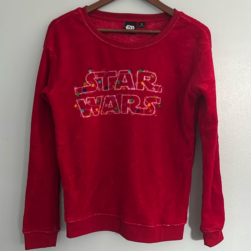 STAR WARS CHRISTMAS SWEATER, SIZE: SMALL, COLOR: RED